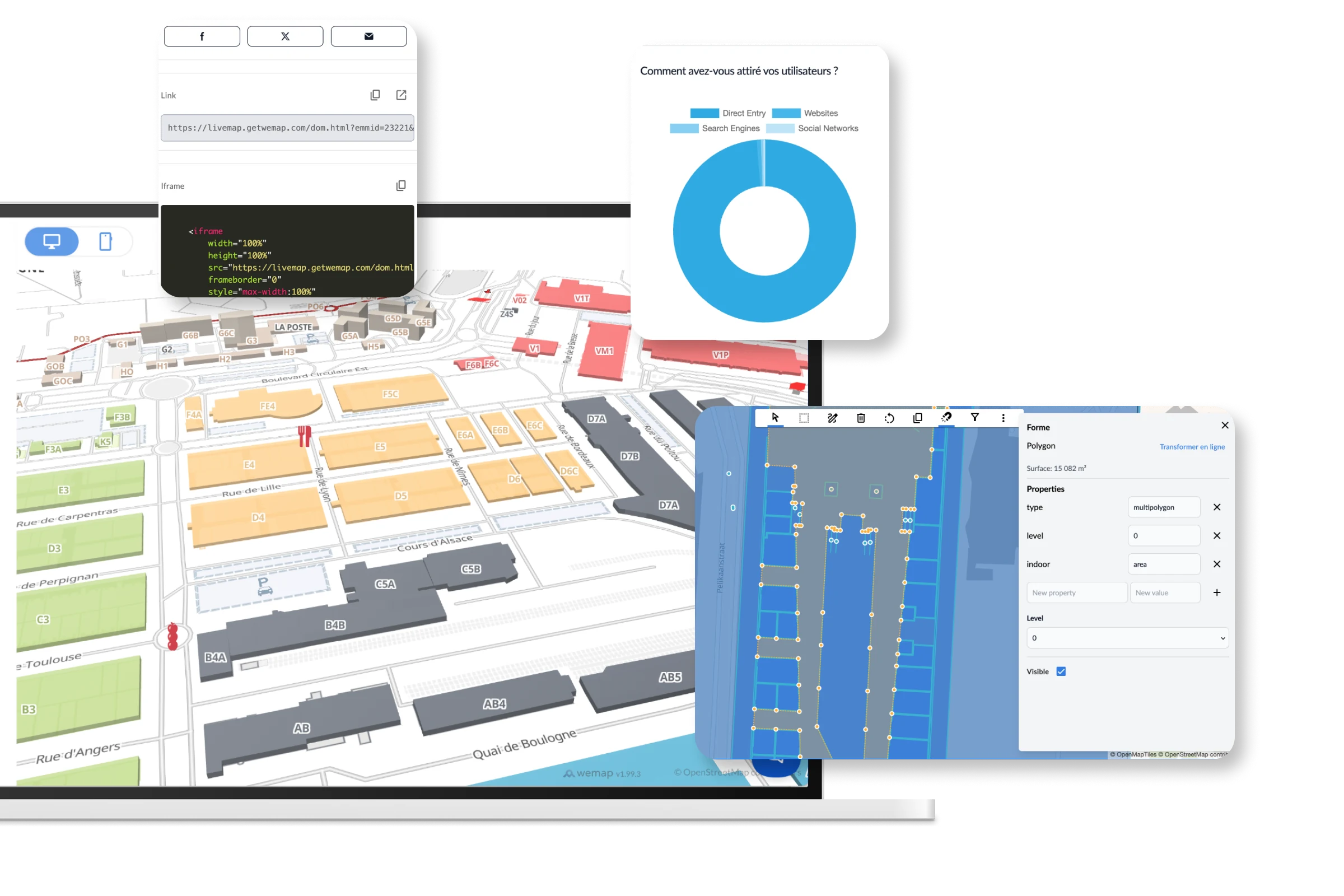 Wemap Pro — tableau de bord de gestion avancée