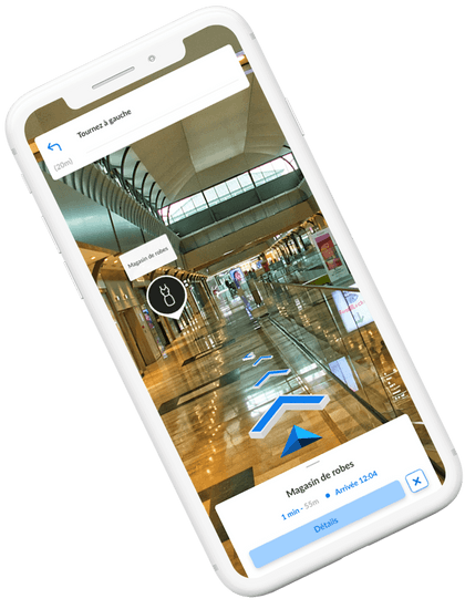 mobile with indoor mall augmented reality navigation