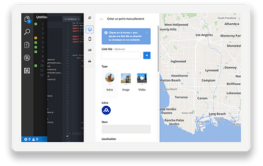 iPad with code and Wemap map
